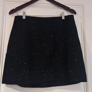 J. Crew Black Sequined Mini Skirt